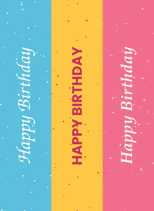 Happy Birthday bookmark design